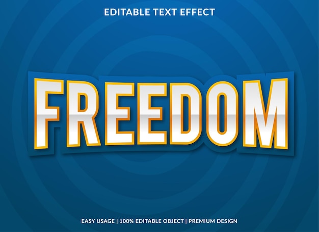 freedom text effect with bold style  