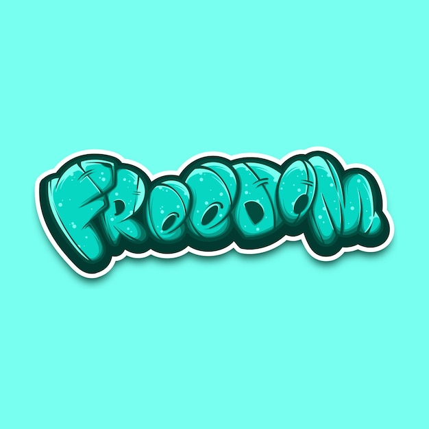 ターコイズで分離されたfreedomtypography