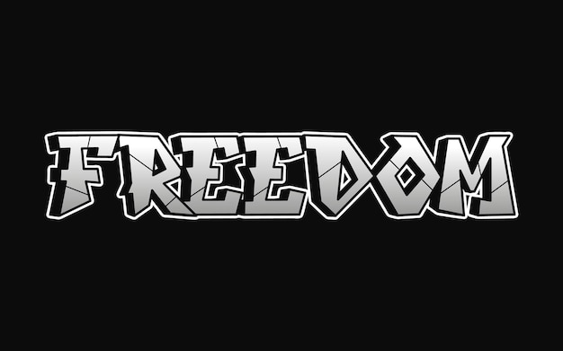 Freedom word graffiti style letters