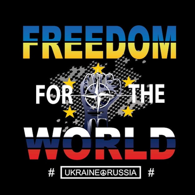 свобода для мира слоган футболка графическая типография для печати футболка иллюстрация векторной графики