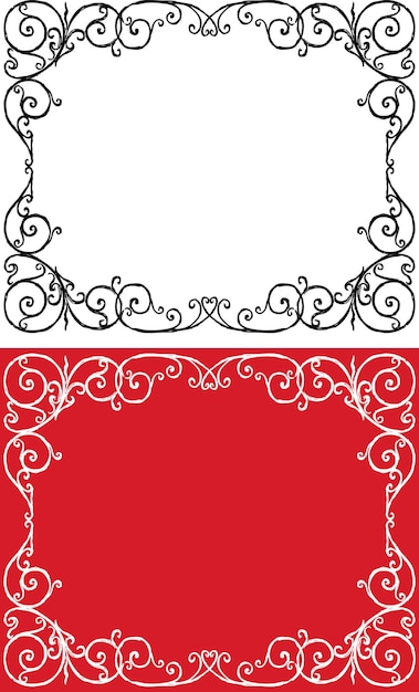 Vector freehand drawings of decorative vintage frames