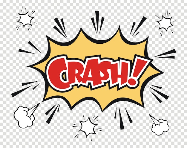 Vector freehand drawn comic speech bubble cartoon word crash