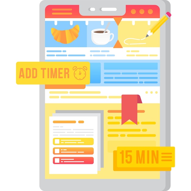 Vector freelance icon control time mobile app vector