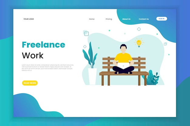 Freelance landing page template