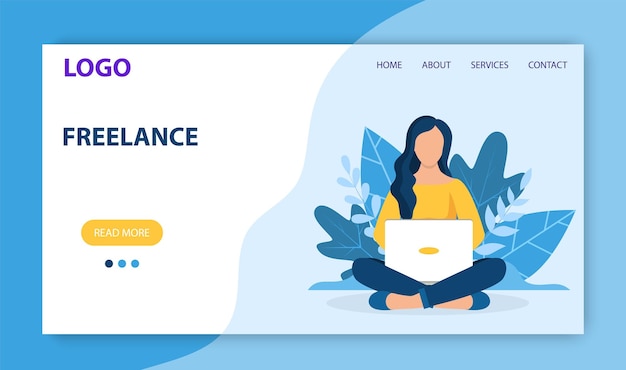 Freelance work landing page template