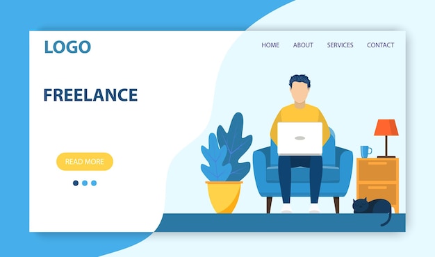 Freelance work landing page template