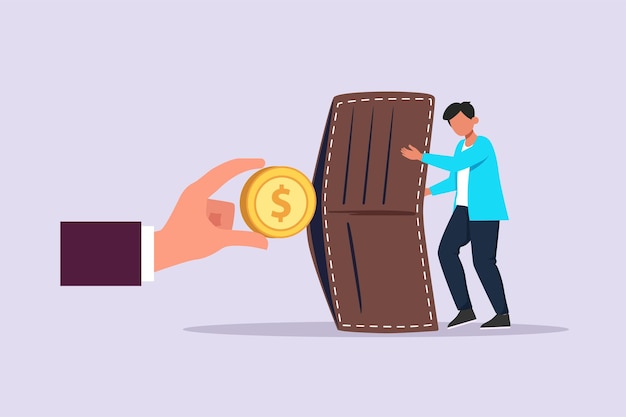 Фрилансер заполнение счетов-фактур дистанционная работа заработная плата перевод денег онлайн удаленная работа оплата получить зарплату на банковском счете концепция цветная плоская векторная иллюстрация изолирована