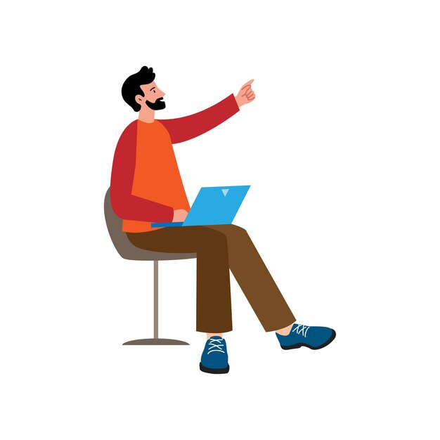 Freelancer working vector illustration