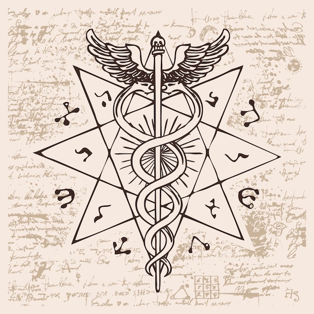 freemasonry poster with caduceus