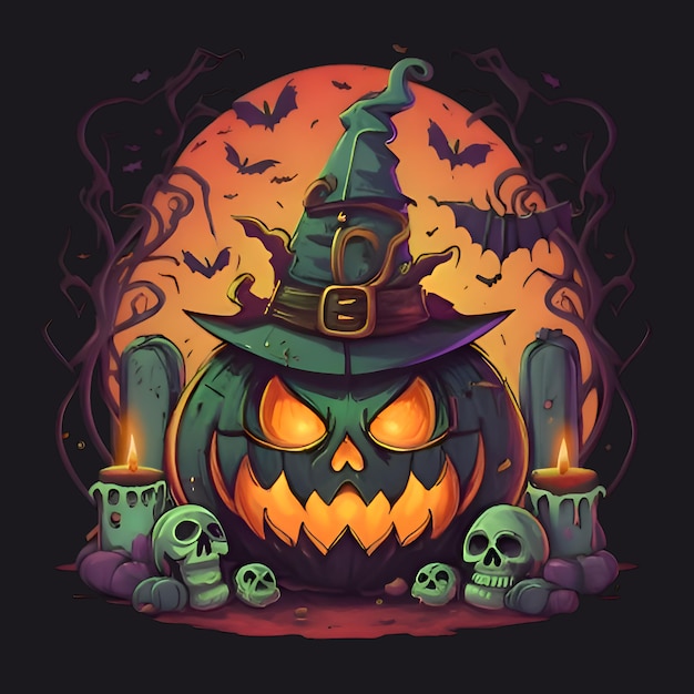 フリー・ベクター ハロウィン・tシャツ デザイン