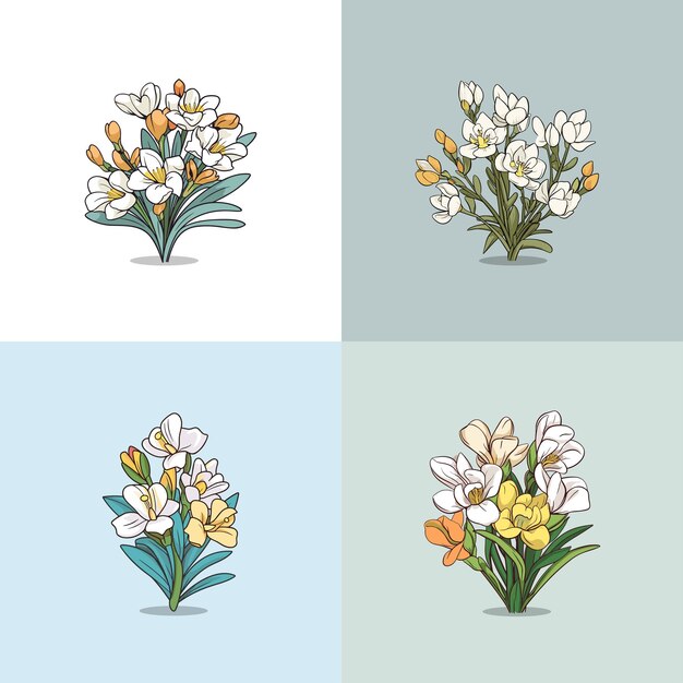 Freesia vector illustraties illustratie