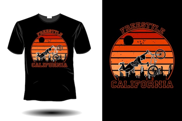 Freestyle california mockup retro vintage design