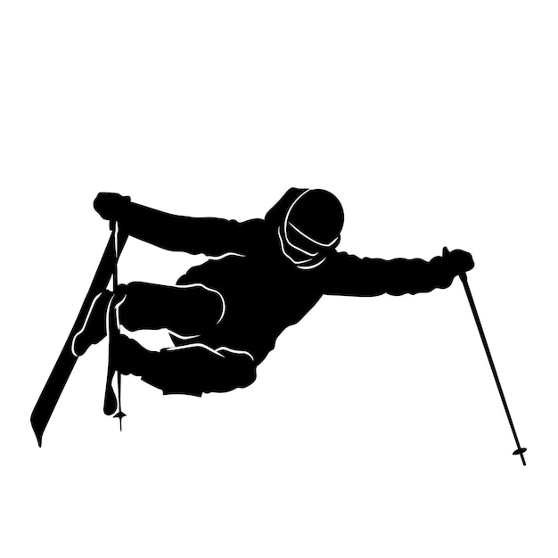 freestyle skiën silhouet illustratie