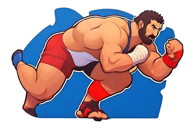 Freestyle Wrestling Sport Illustration