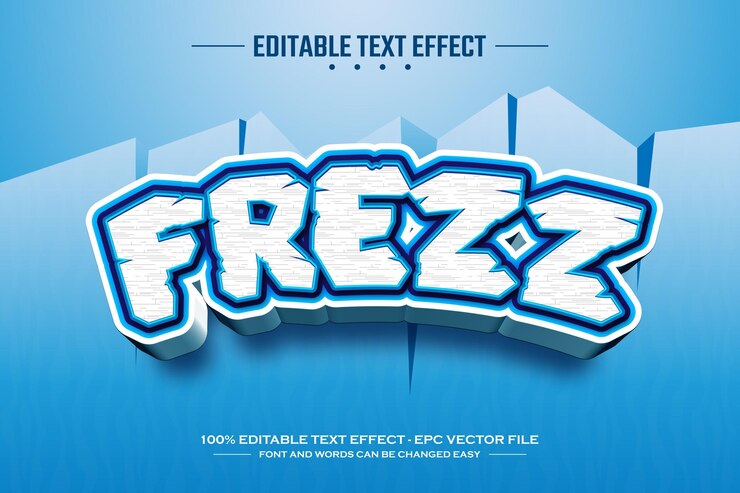Vector freez 3d editable text effect template