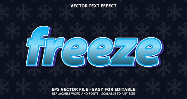 Freeze bold editable text effect