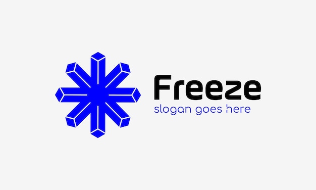 Freeze ice concept snow season natural cool temperature weather logo vector