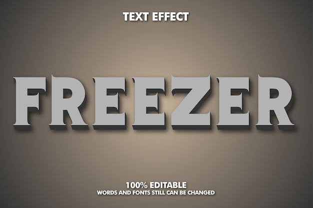 Freezer Moderne vetgedrukte 3D-typografie fancy cartoon bewerkbare tekst-effect