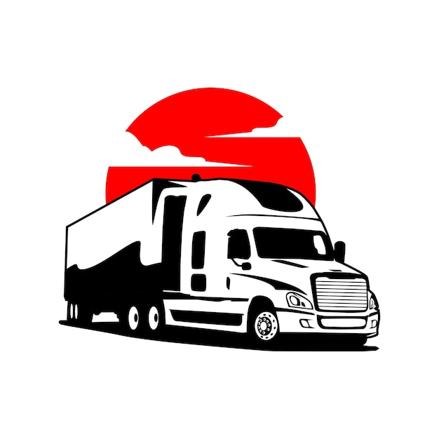 Freight delivery truck logo vector illustration