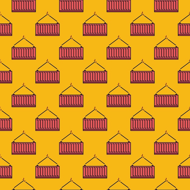 Freight Red Container vector Delivery creative seamless pattern