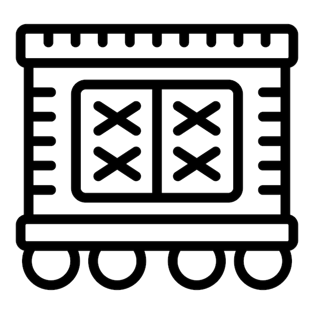 Freight traffic container icon outline vector Carriage locomotive distribution