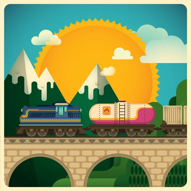 Vector freight transport illustration