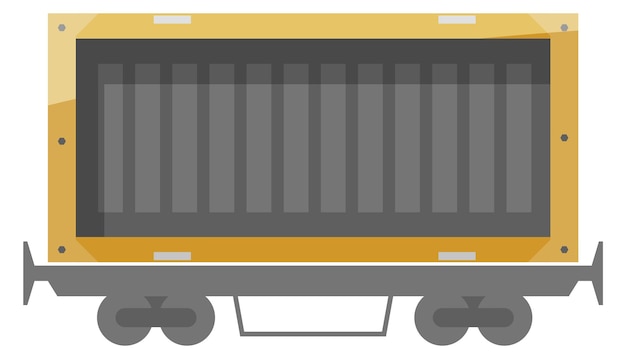 Vector freight wagon icon cargo railway transport symbol