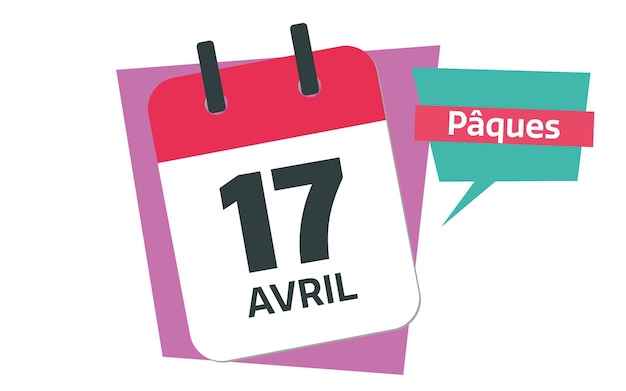 Calendario francese 17 aprile data giorno di pasqua