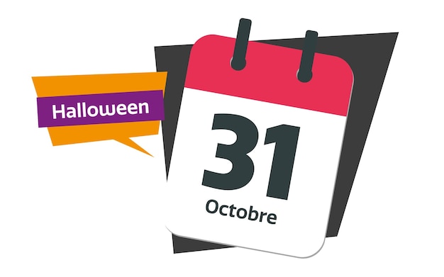 French 31 october calendar halloween day