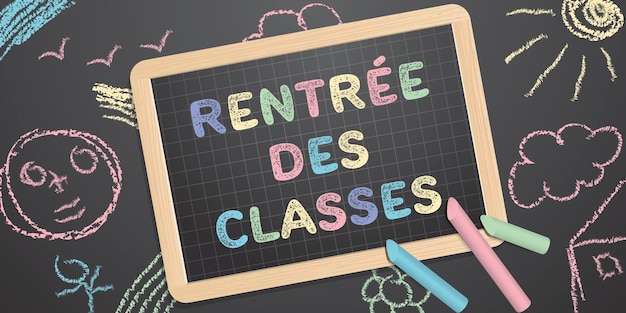 Vector french back to school banner