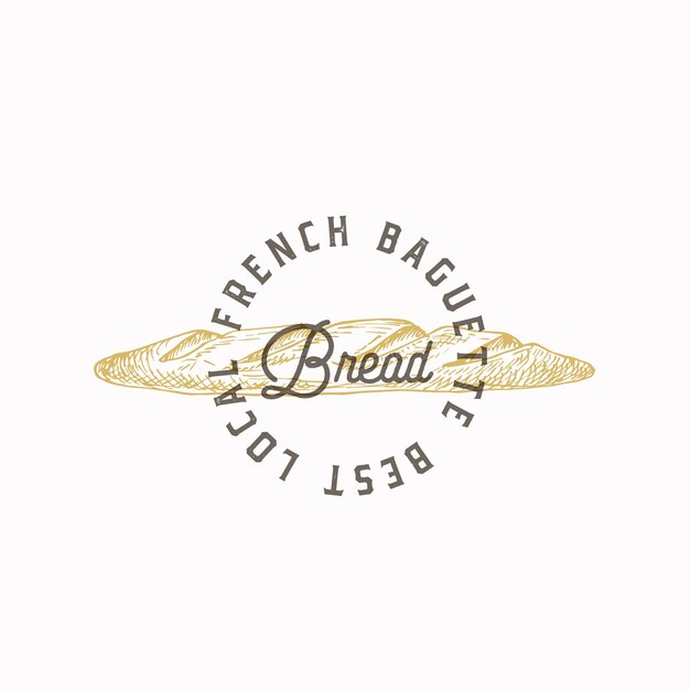프랑스 바게트 빵 추상적 인 기호 또는 로고 템플릿