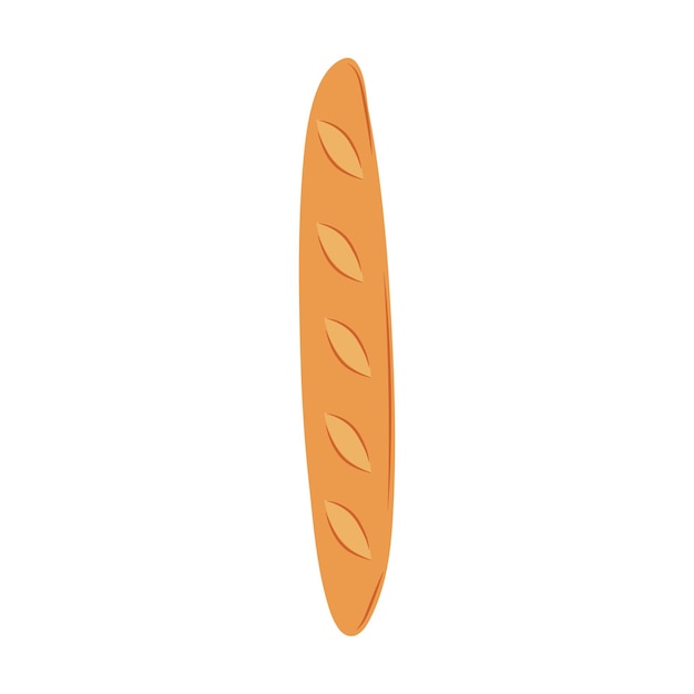 French baguette vector flat Illustration Cartoon bakery food