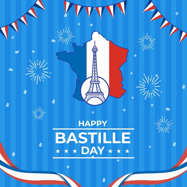 Vector french bastille day  flat