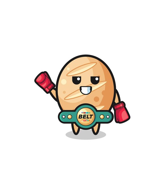 French bread boxer mascot character