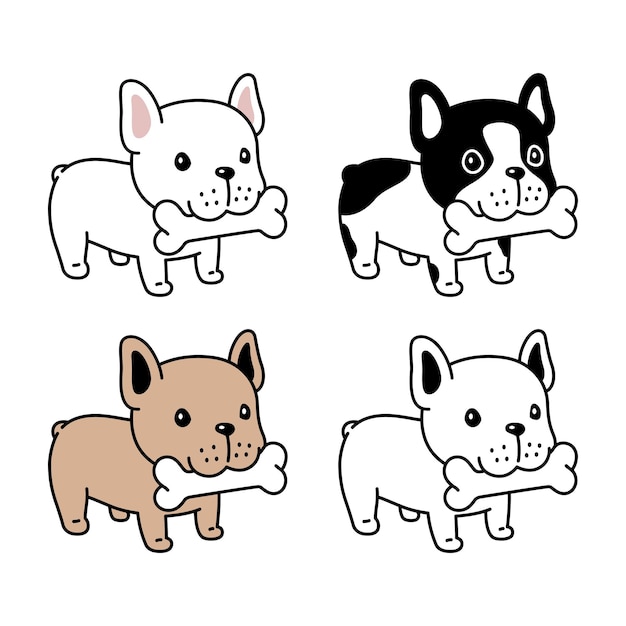 フレンチ ブルドッグ犬の漫画のキャラクター