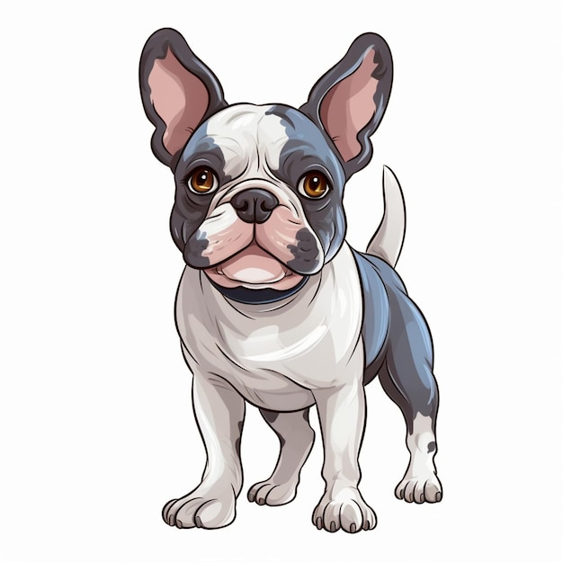 French Bulldog dog Vector Cartoon