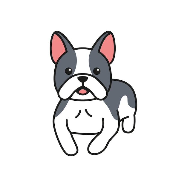 French Bulldog doodle icon Pet animal vector illustration