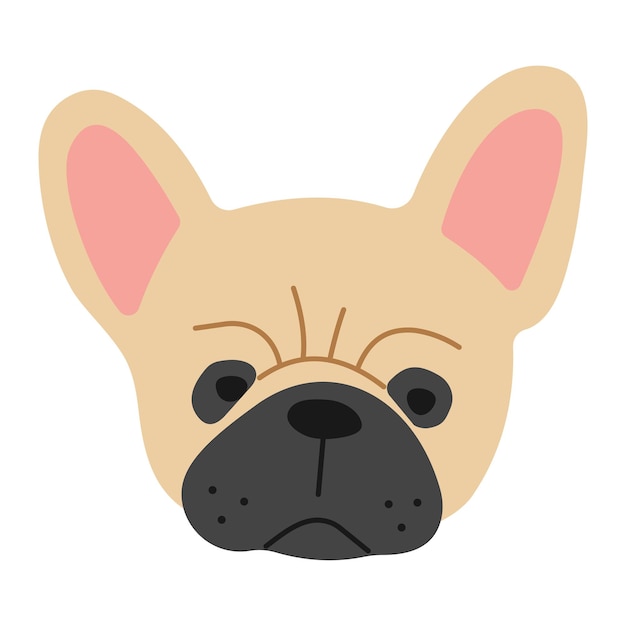 Vector french bulldog head 1