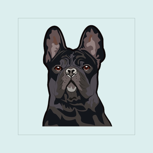 Vector french bulldog head illustration vector