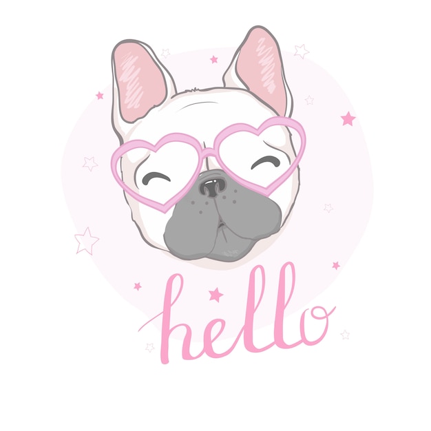 French bulldog illustration