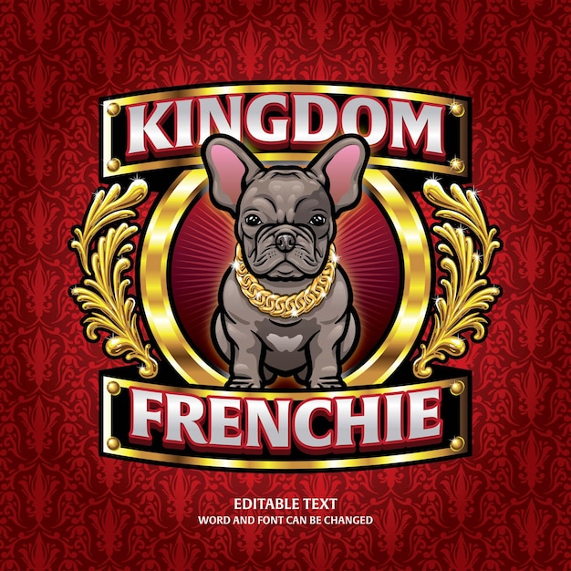 Logo della mascotte del bulldog francese