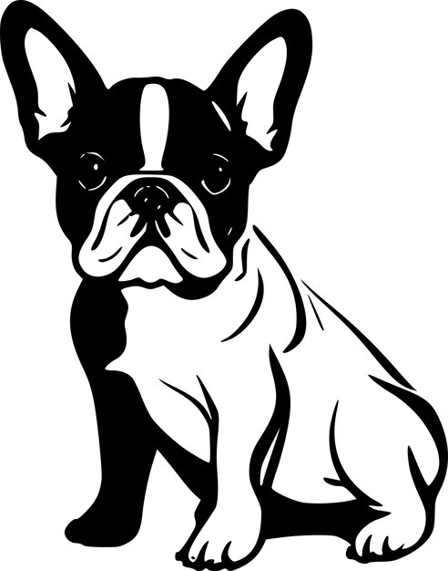 French Bulldog Minimalist and Flat Logo Vector illustration