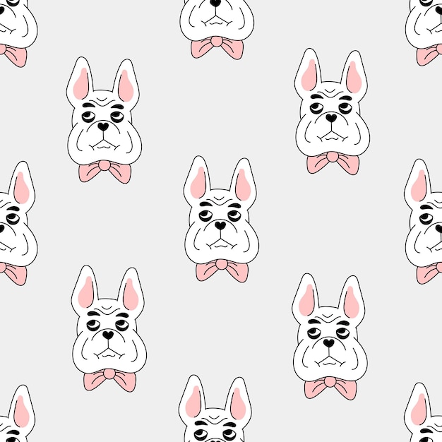 French Bulldog seamless pattern