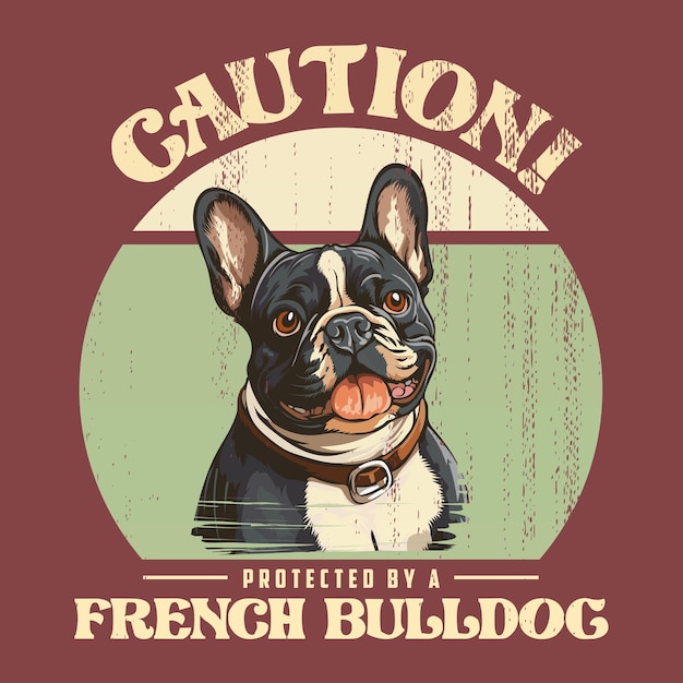 Vettore french bulldog vintage tshirt design illustrazione vettoriale