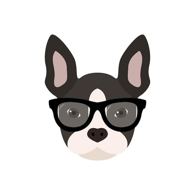 French bulldog with glasses