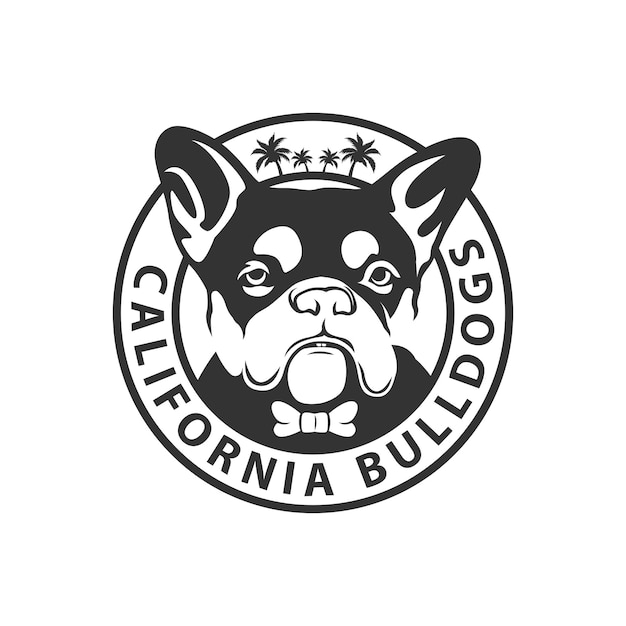 Vector french bulldogs kennel and studding logo. vector illustration