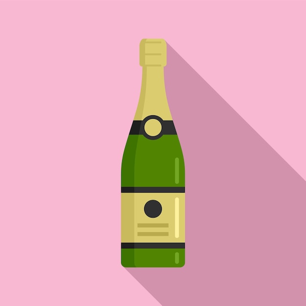 フランスのシャンパン ボトルのアイコン Web デザインのためのフランスのシャンパン ボトル ベクトル アイコンのフラットの図