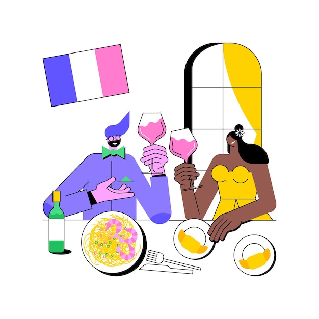 Абстрактная векторная иллюстрация французской кухни