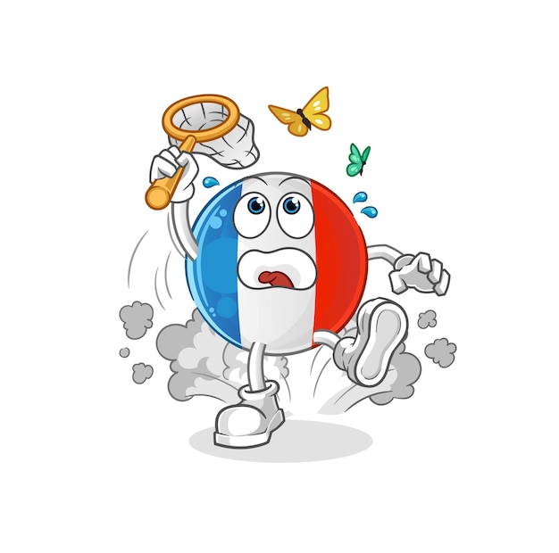 Иллюстрация бабочки улова французского флага. вектор символов