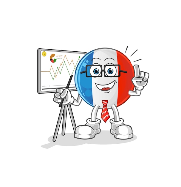 Vector french flag marketing character. cartoon mascot vector